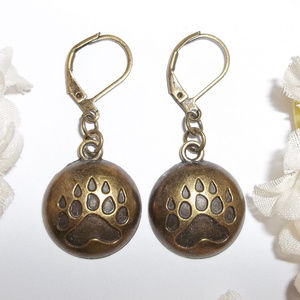 Bronze Bear Claw Animal Print Earring Set NWT 6553